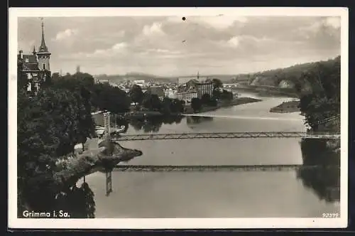 AK Grimma i. Sa., Totalansicht aus der Vogelschau