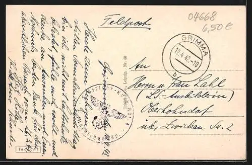 AK Grimma, Schloss mit Amtsgericht und Muldenbrücke