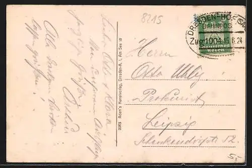 AK Klingenberg Bez. Dresden, Totalansicht von einem Berg aus