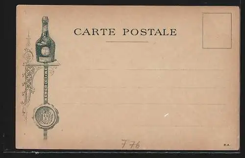 Lithographie Fécamp, Vue de la Bénédictine