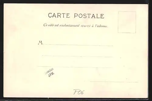 Lithographie Cannes, Hafenansicht mit Spaziergängern