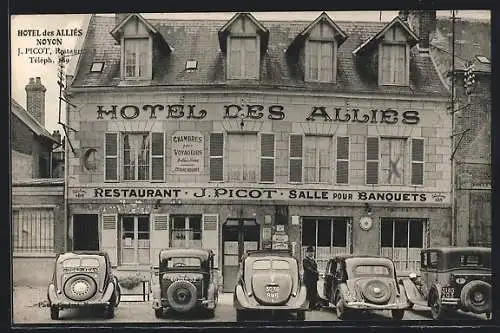 AK Noyon, Hotel des Alliés J. Picot