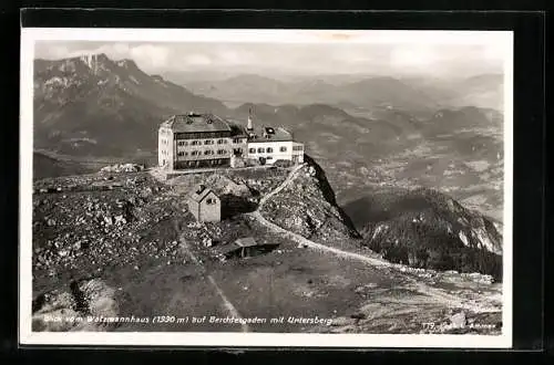 AK Watzmannhaus, Blick auf Berchtesgaden mit Untersberg