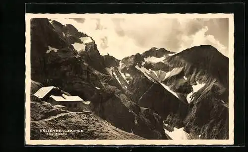 AK Waltenbergerhaus, Berghütte mit Panoramablick