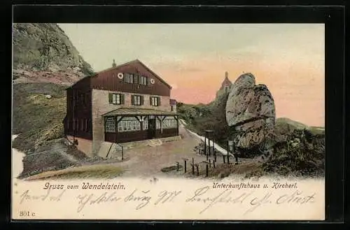 AK Bayrischzell, Wendelstein, Unterkunftshaus und Kircherl