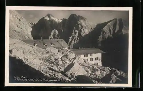 AK Knorrhütte, Berghütte auf der Zugspitze mit Hochwanner