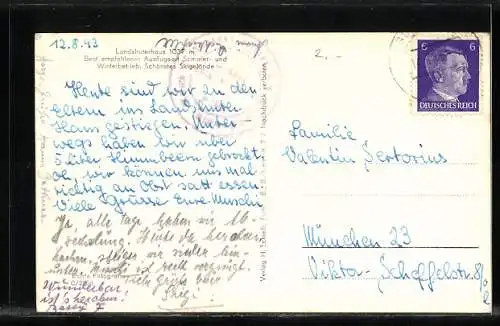 AK Bischofsmais, Gasthaus Landhuter Haus