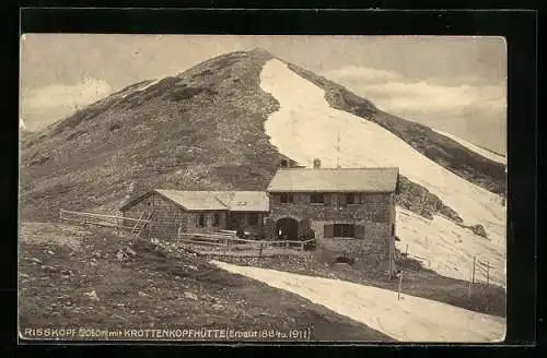 AK Krottenkopfhütte, Berghütte mit Risskopf