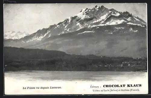 AK Le Pilate, vu depuis Lucerne, Chocolat Klaus, Locle et Morteau