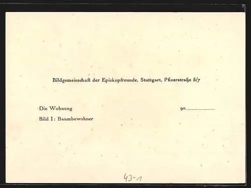 Lithographie Stuttgart, Bildgemeinschaft der Episkopfreunde, Baumbewohner