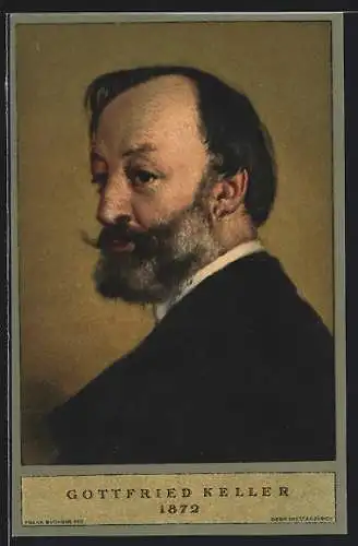 AK Gottfried Keller 1872, Portrait