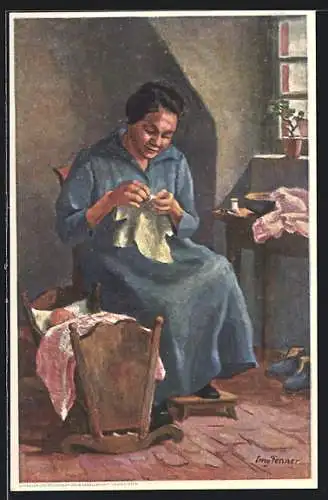 Künstler-AK Emy Fenner: Schweizer Bundesfeier 1926, Für notleidende Mütter