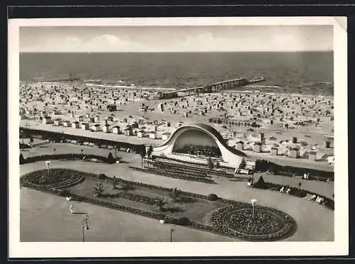 AK Swinemünde, Strand und Konzertpavillon