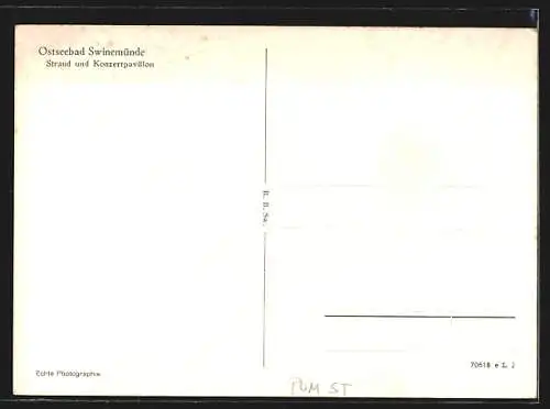 AK Swinemünde, Strand und Konzertpavillon