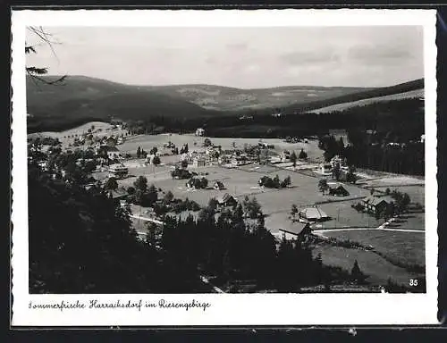 AK Harrachsdorf /Riesengebirge, Ortsansicht aus der Vogelschau