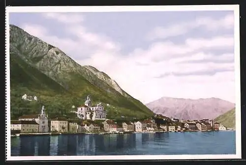 AK Prcanj, Panorama, vom Wasser gesehen