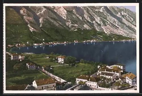 AK Kotor, Teilansicht mit Wasserblick aus der Vogelschau