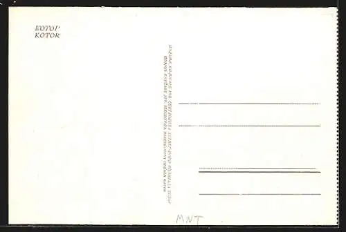 AK Kotor, Teilansicht mit Wasserblick aus der Vogelschau