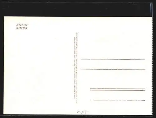 AK Kotor, Teilansicht mit Hafen aus der Vogelschau