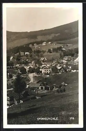 AK Spindlermühle, Ortsansicht aus der Vogelschau