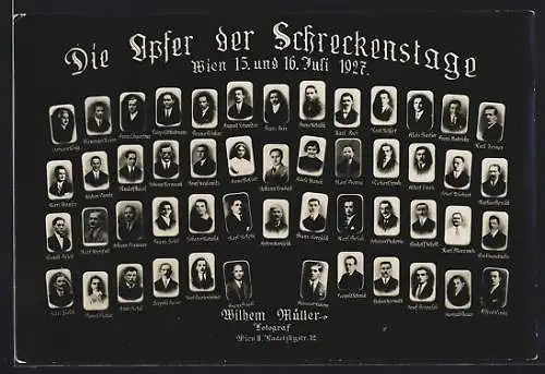AK Wien, Opfer der Schreckenstage im Juli 1927