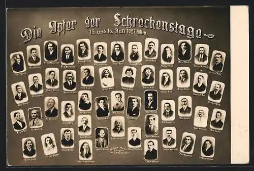 AK Wien, Opfer der Schreckenstage vom 15. und 16.07.1927