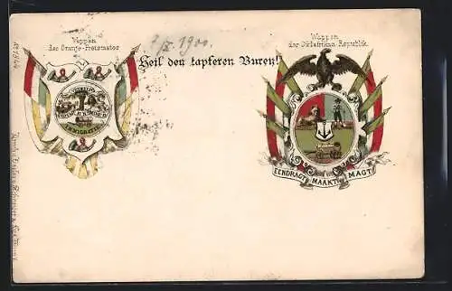 AK Heil den tapferen Buren, Wappen des Oranje-Freistaates