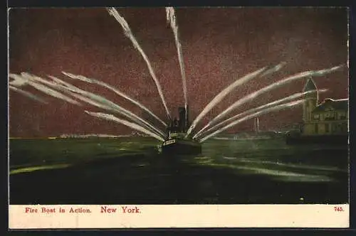 AK New York, Fire Boat in Action