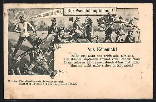 AK Berlin, Der Hauptmann von Köpenick, No. 2, Der Pseudohauptmann