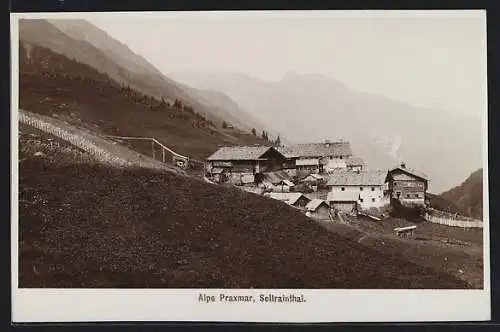 Foto-AK Fritz Gratl: Alpe Praxmar im Sellrainthal