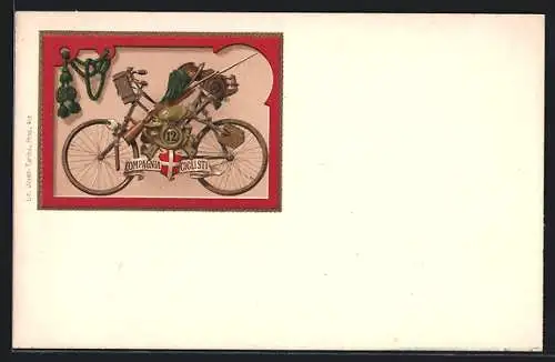 Lithographie Compagnia Ciclisti, Regiment, Infanterie