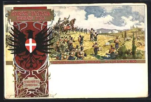Künstler-AK 29 Regg. Fanteria Brigata Pisa, Italienisches Infanterie-Regiment