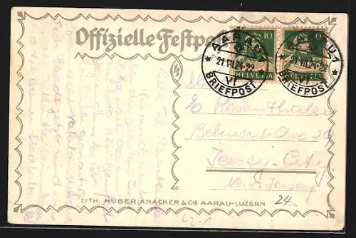 Künstler-AK Aarau, Jahrhundertfeier & Eidgenössisches Schützenfest 1924, Tanzpaare und Flaggen