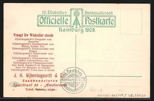 AK Hamburg, 16. Deutsches Bundesschiessen 1909, Hafen