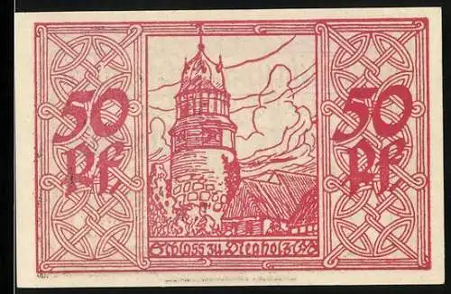 Notgeld Diepholz 1920, 50 Pfennig, Schloss und Wappen