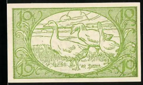 Notgeld Diepholz 1920, 10 Pfennig, Gänse und Wappen
