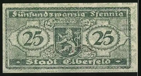 Notgeld Elberfeld 1919, 25 Pfennig, Wappen