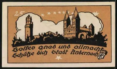 Notgeld Andernach 1920, 25 Pfennig, Kirche