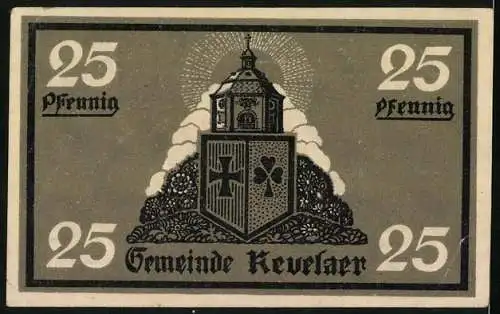 Notgeld Kevelaer 1921, 25 Pfennig, Geistlicher vor der Stadt