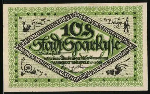 Notgeld Bielefeld 1919, 10 Pfennig, Rübe vor dem Genuss