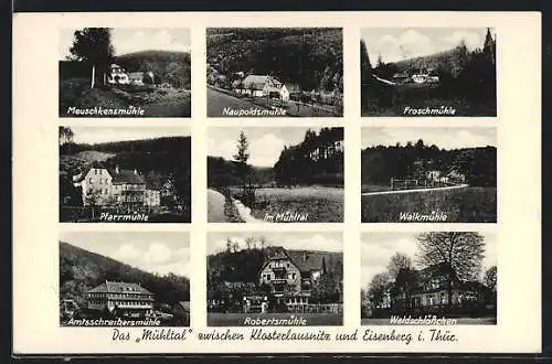 AK Eisenberg / Thür., Gasthaus Waldhaus Walkmühle, Pfarrmühle, Walkmühle