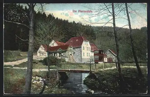 AK Eisenberg / Thür., Idylle am Gasthaus Pfarrmühle