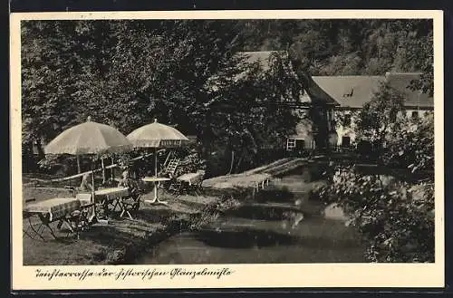 AK Waldenburg / Sachsen, Cafe Glänzelmühle im Grünfelder Park
