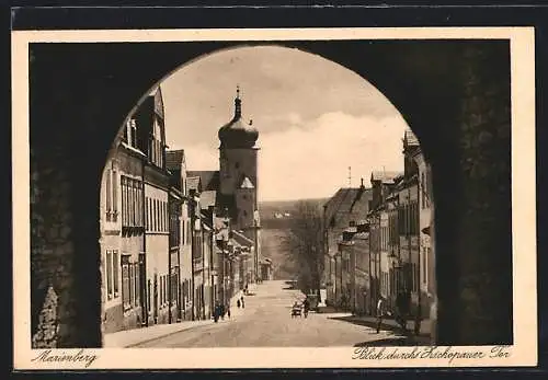 AK Marienberg / Sa., Strassenblick durch das Zschopauer Tor