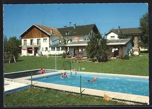 AK Hellmannsberg / Wonneberg, Landgaststätte-Pension Schweizerhof, am Schwimmbad