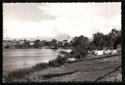 Foto-AK Schalkenmehren, Campingplatz am See