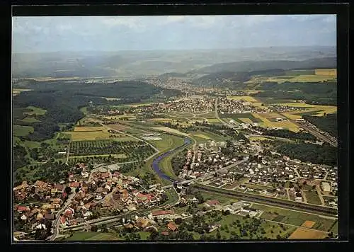 AK Lauchringen, Ortsansicht vom Flugzeug aus