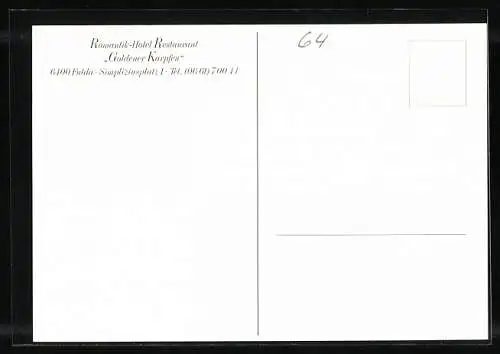 AK Fulda, Romantik-Hotel Restaurant Goldener Karpfen, Simpliziusplatz 1
