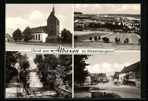 AK Albaxen, Wasserfall, Pfarrkirche und Marktplatz