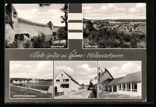 AK Günne /Möhnetalsperre, Schule, Lehrschwimmbecken, Sperrmauer